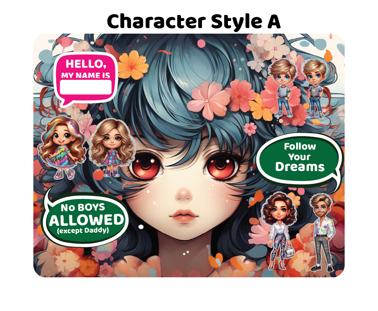 Anime Girl - Magnetic Playset | Large 11x14" | Modern & Whimsical | Montessori STEM Play
