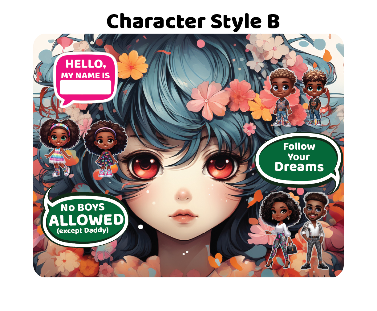 Anime Girl - Magnetic Playset | Large 11x14" | Modern & Whimsical | Montessori STEM Play