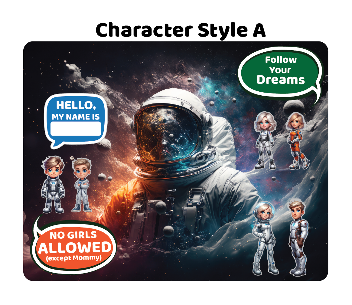 Space Galaxy Astronaut - Magnetic Playset | Large 11x14" | Modern & Whimsical | Montessori STEM Play
