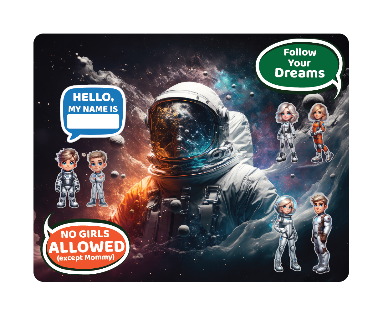 Space Galaxy Astronaut - Magnetic Playset | Large 11x14" | Modern & Whimsical | Montessori STEM Play