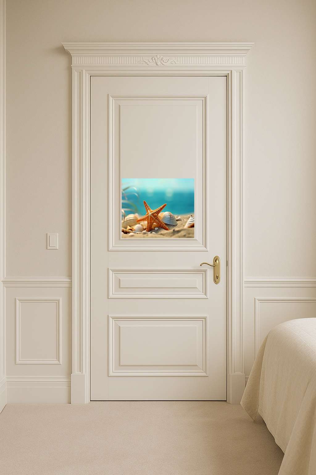 Beautiful Beach Scene with Starfish and Seashells - Large 11x14" Magnetic Wall or Fridge Art | Damage-Free Home & Dorm Décor by UARTWORK