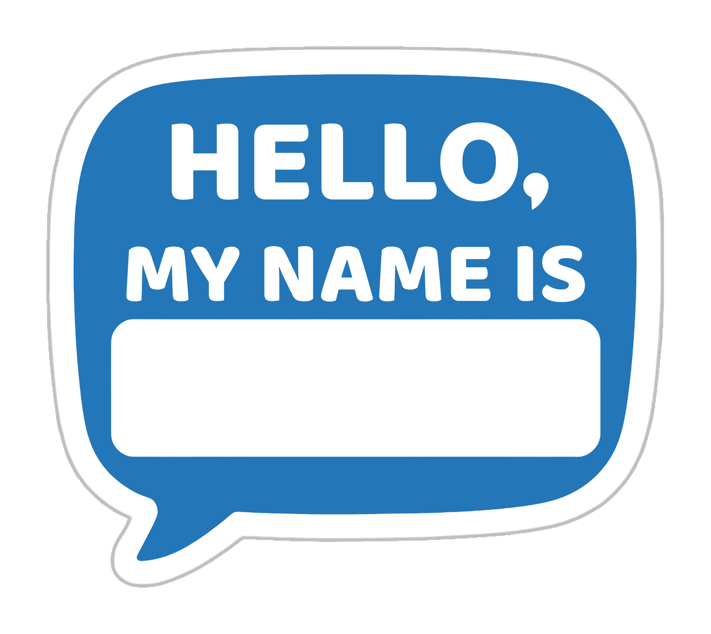 Blue Name Tag Magnet | Large 3"