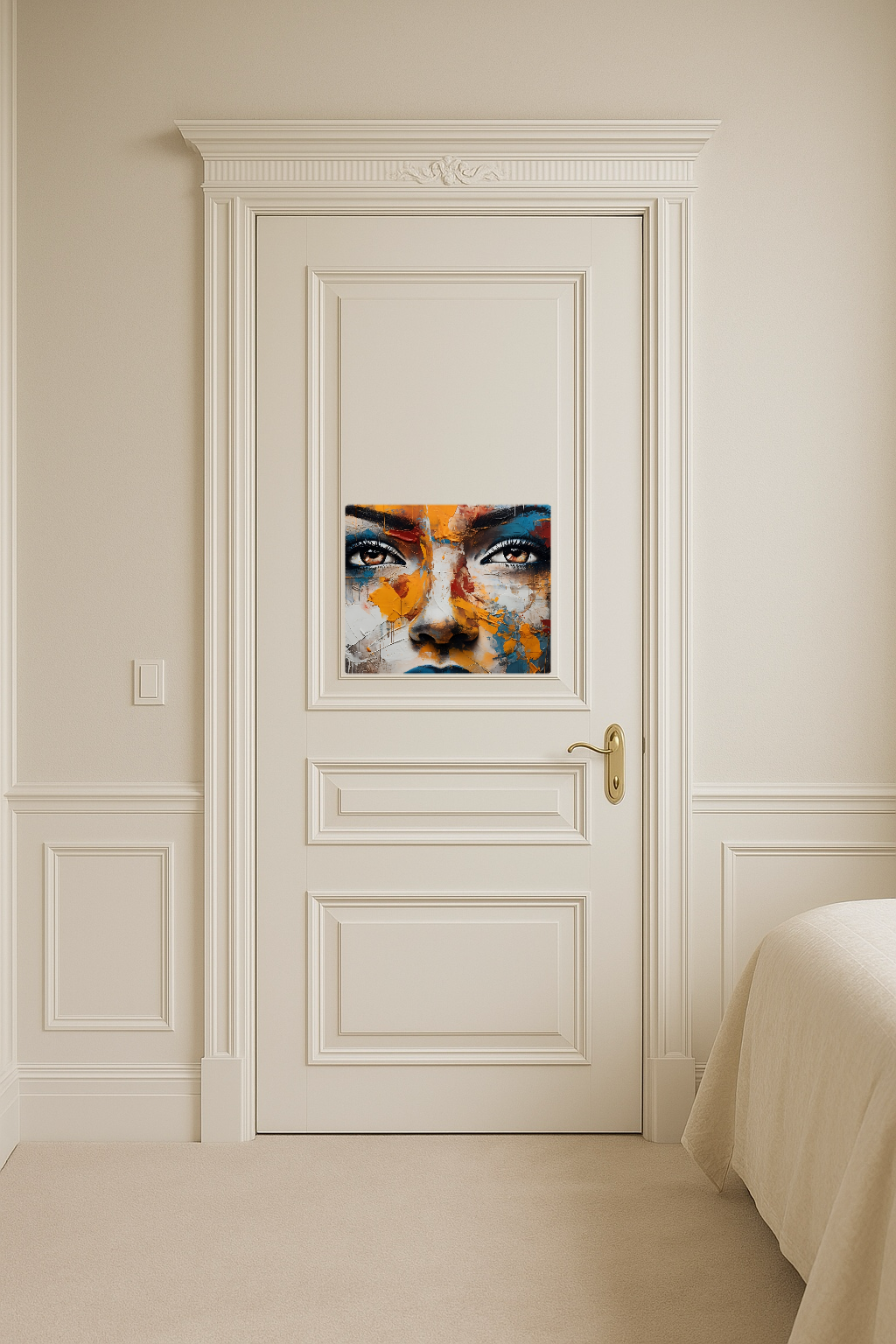 Colorful Face Paint Artwork of a Contemplative Woman - Large 11x14" Magnetic Wall or Fridge Art | Damage-Free Home & Dorm Décor by UARTWORK
