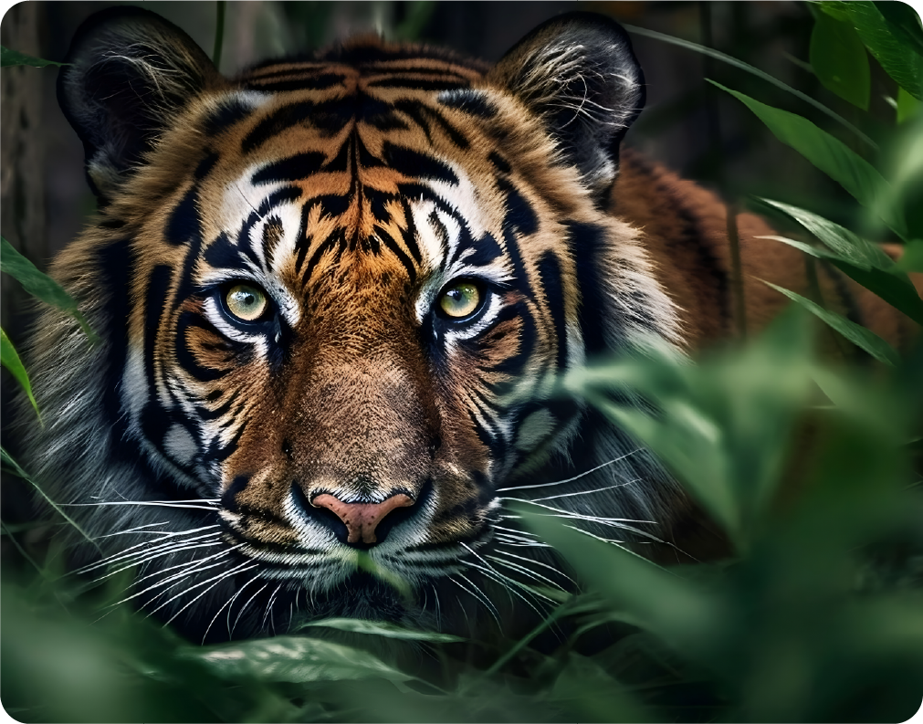 Fierce Tiger Roaming in the Jungle - Large 11x14" Magnetic Wall or Fridge Art | Damage-Free Home & Dorm Décor by UARTWORK