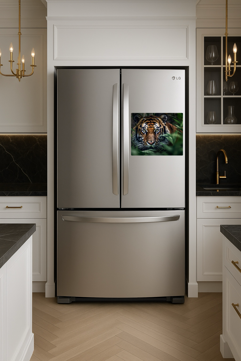Fierce Tiger Roaming in the Jungle - Large 11x14" Magnetic Wall or Fridge Art | Damage-Free Home & Dorm Décor by UARTWORK