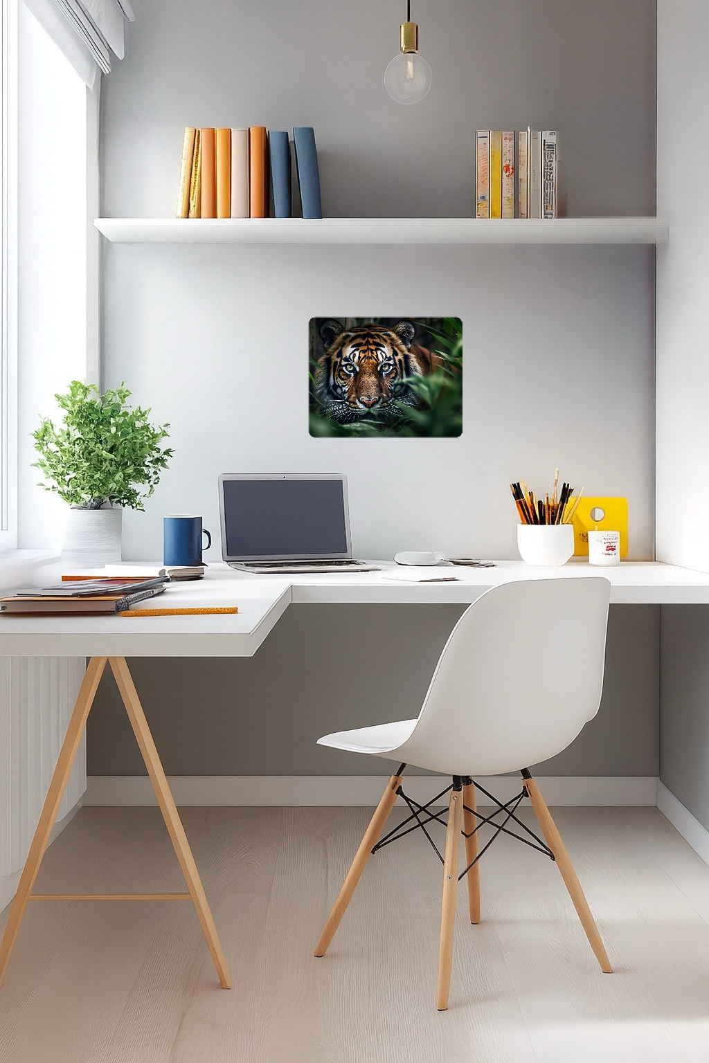 Fierce Tiger Roaming in the Jungle - Large 11x14" Magnetic Wall or Fridge Art | Damage-Free Home & Dorm Décor by UARTWORK