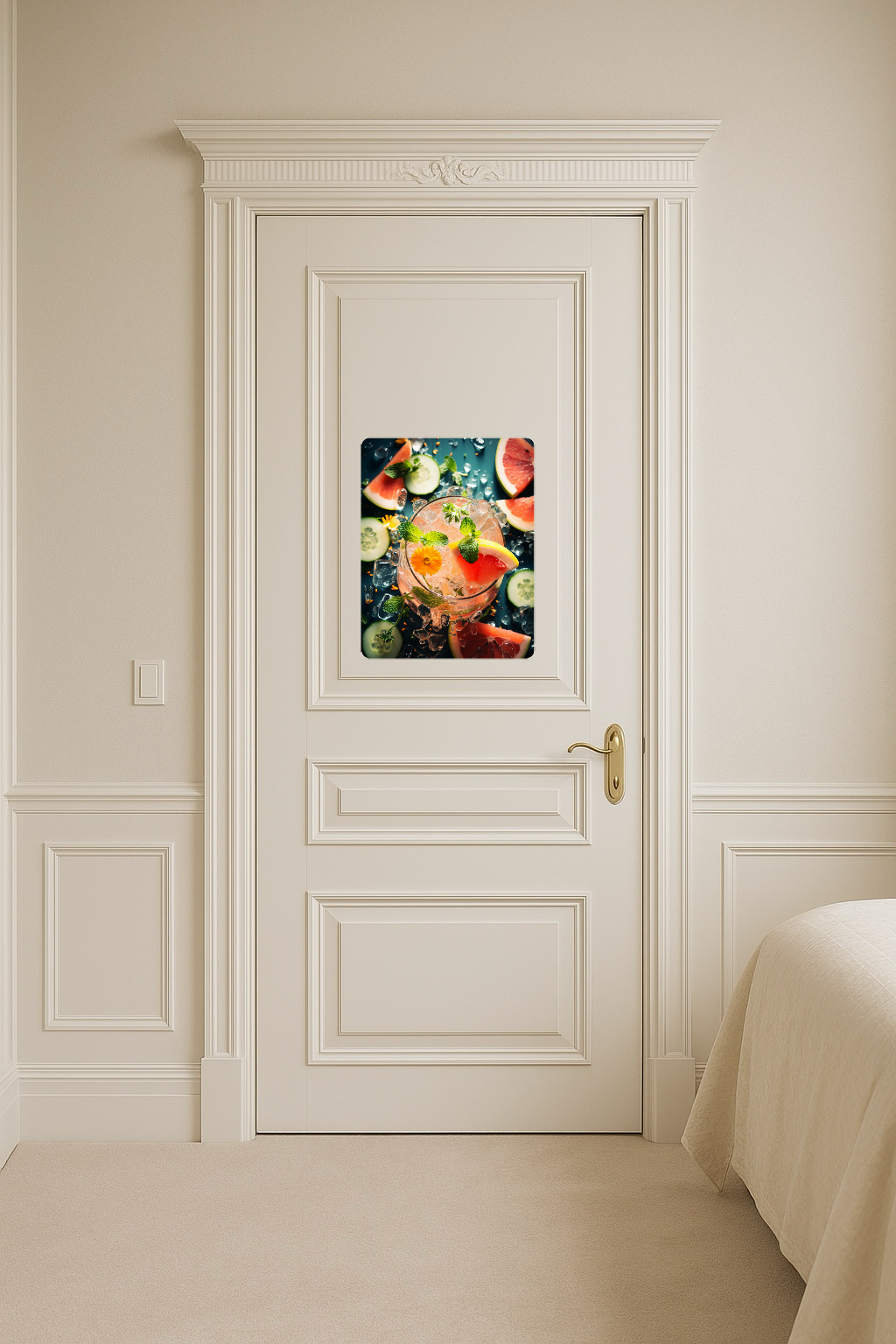 Frosty Grapefruit Mint Cocktail with Citrus Blossom - Large 11x14" Magnetic Wall or Fridge Art | Damage-Free Home & Dorm Décor by UARTWORK
