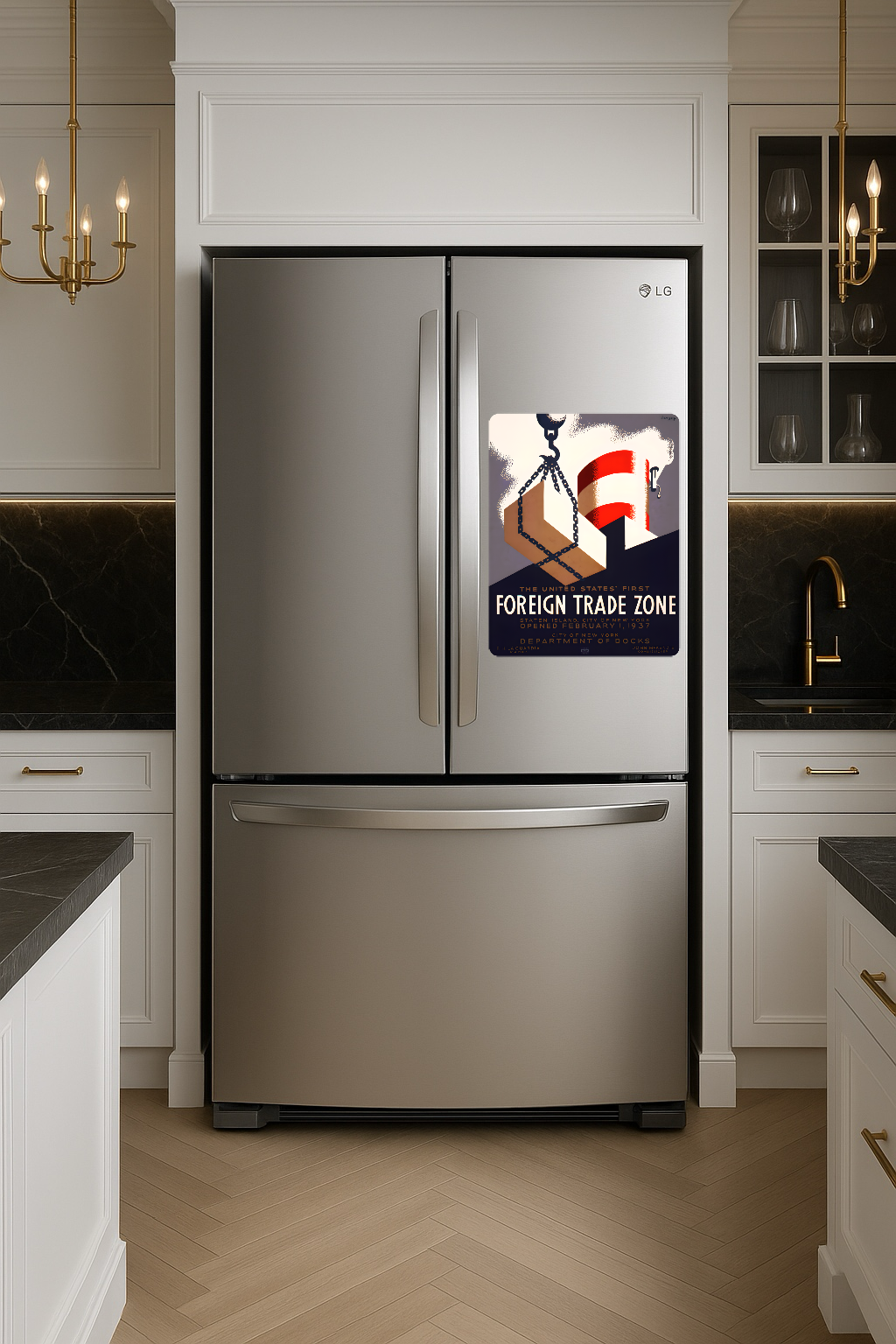 Harry Herzog First Foreign Trade Zone – Large 11x14" Magnetic Wall or Fridge Art | Damage-Free Home & Dorm Décor by UARTWORK