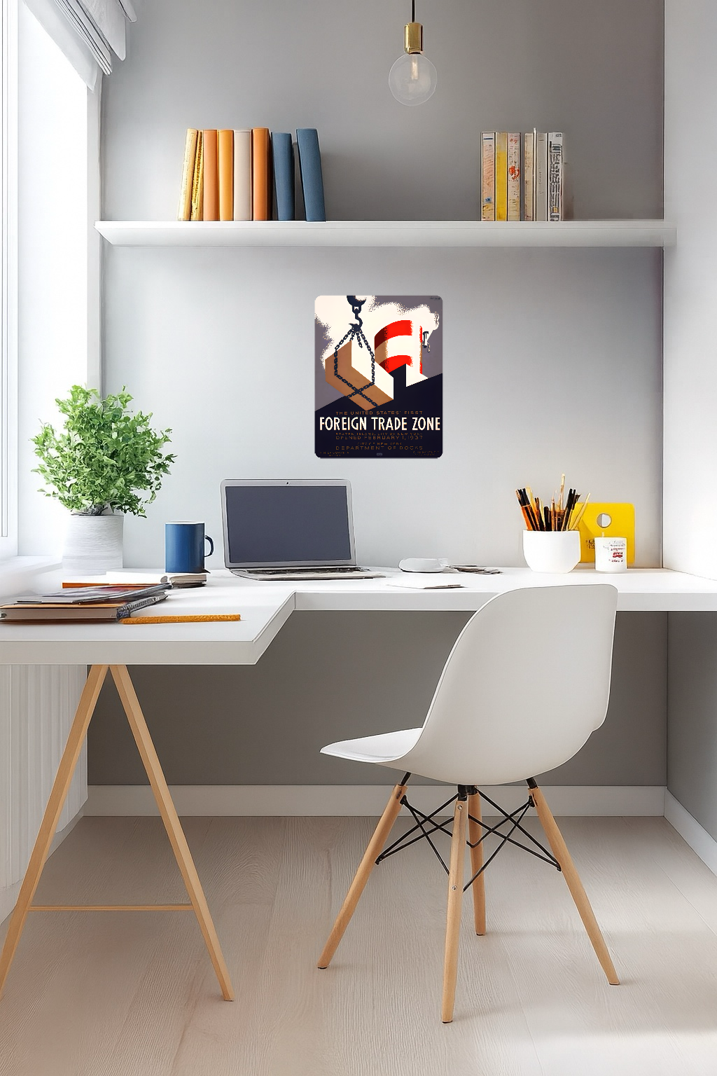 Harry Herzog First Foreign Trade Zone – Large 11x14" Magnetic Wall or Fridge Art | Damage-Free Home & Dorm Décor by UARTWORK