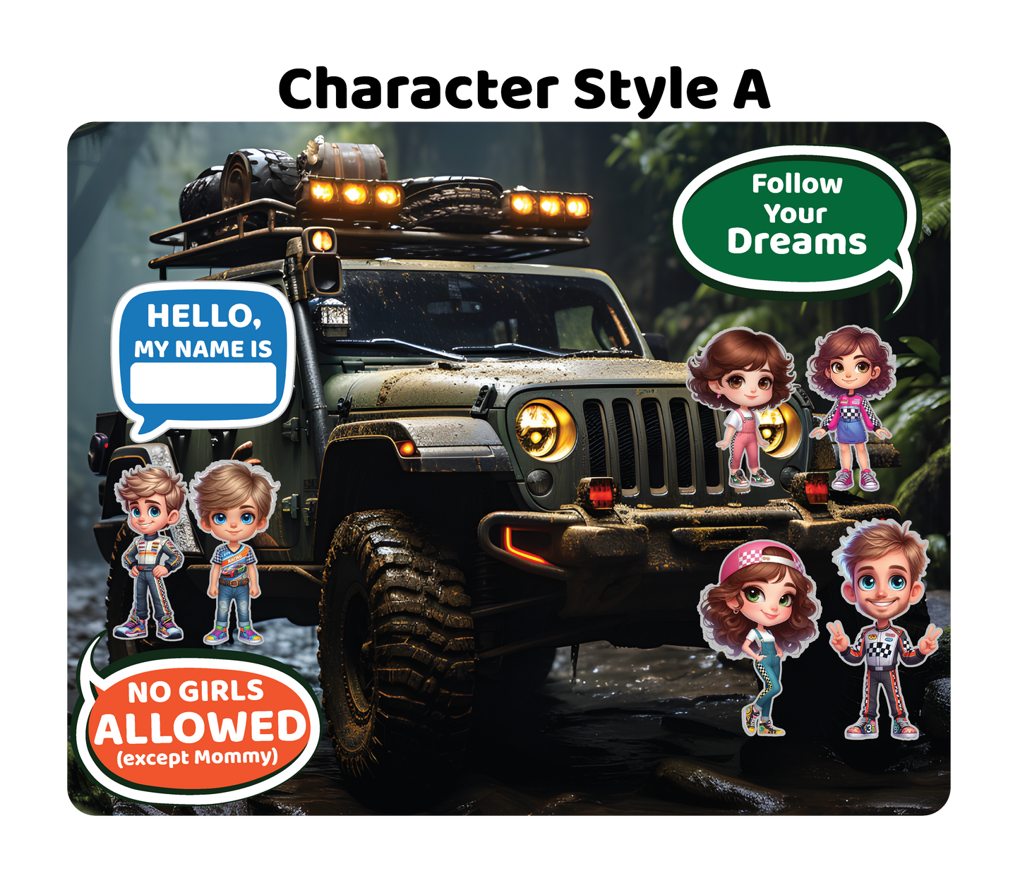 Jeep Adventure - Magnetic Playset | Large 11x14" | Modern & Whimsical | Montessori STEM Play