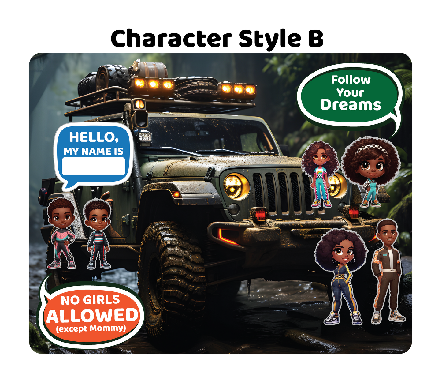 Jeep Adventure - Magnetic Playset | Large 11x14" | Modern & Whimsical | Montessori STEM Play