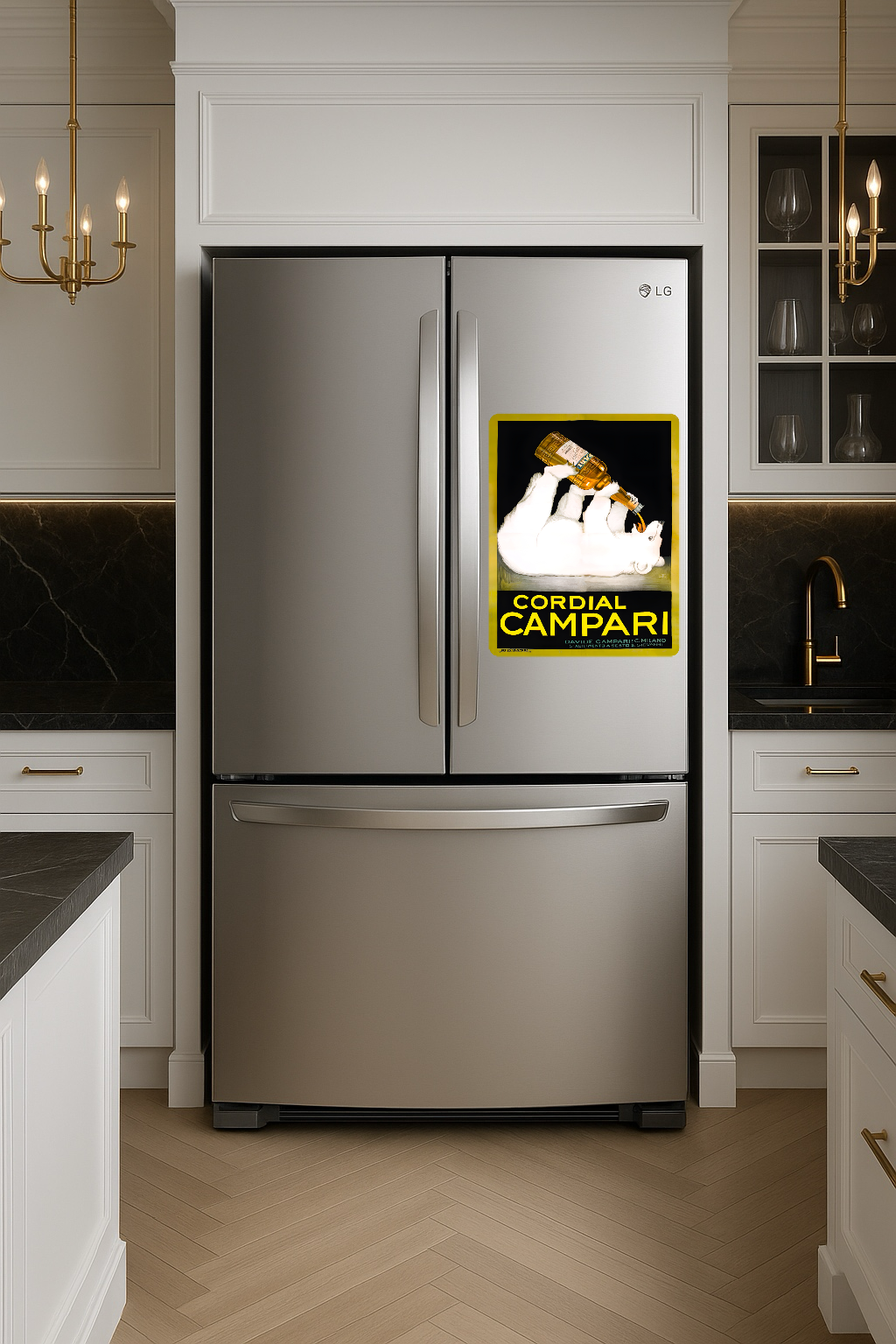 Cordial Campari - Polar Bear by Vintage Lavoie – Large 11x14" Magnetic Wall or Fridge Art | Damage-Free Home & Dorm Décor by UARTWORK