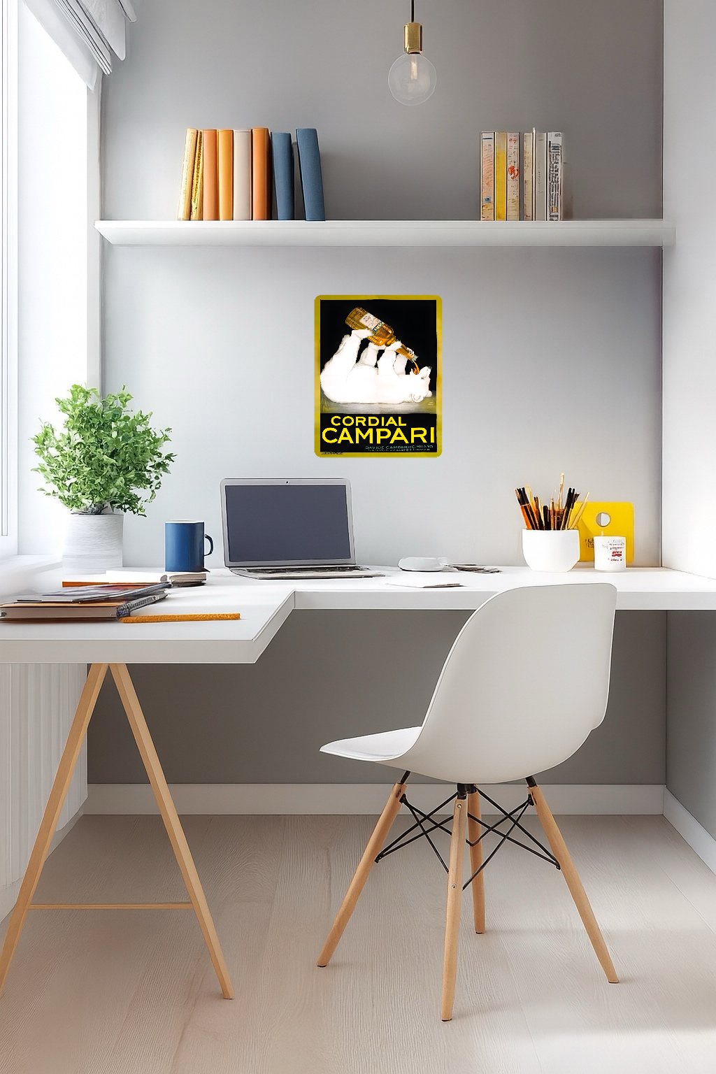 Cordial Campari - Polar Bear by Vintage Lavoie – Large 11x14" Magnetic Wall or Fridge Art | Damage-Free Home & Dorm Décor by UARTWORK