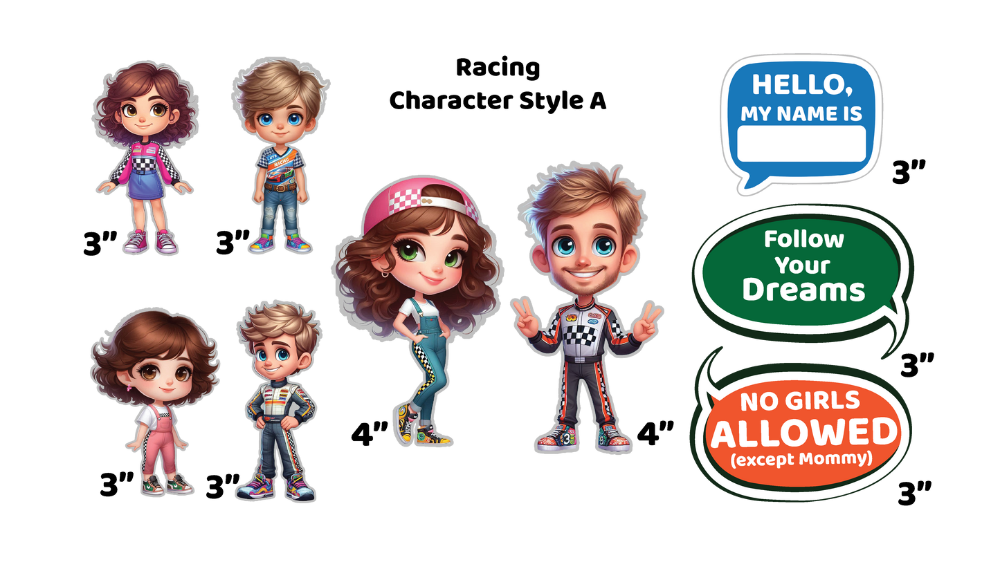 Racing Magnetic Character Set - Modern & Whimsical | Montessori STEM Play