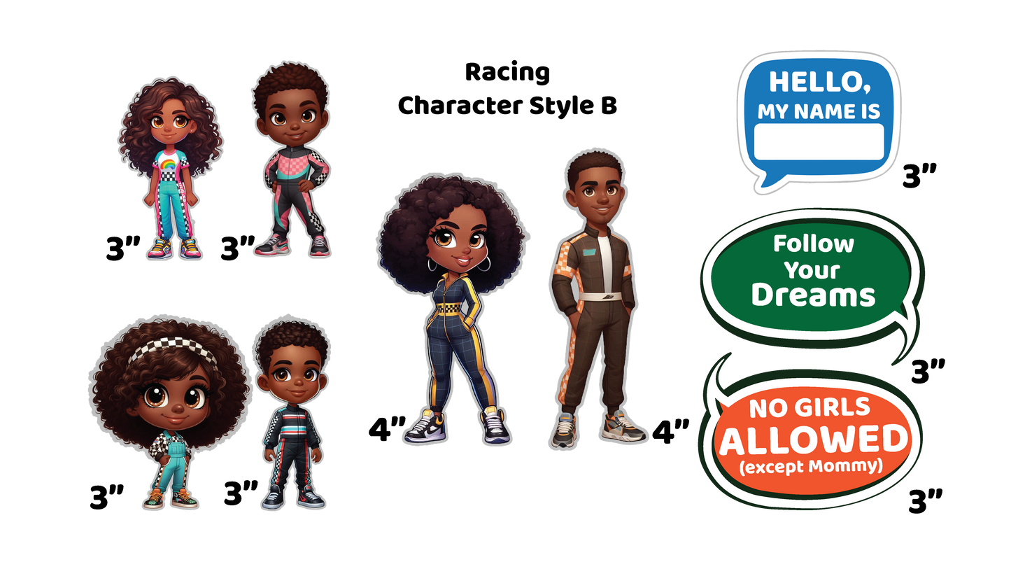 Racing Magnetic Character Set - Modern & Whimsical | Montessori STEM Play