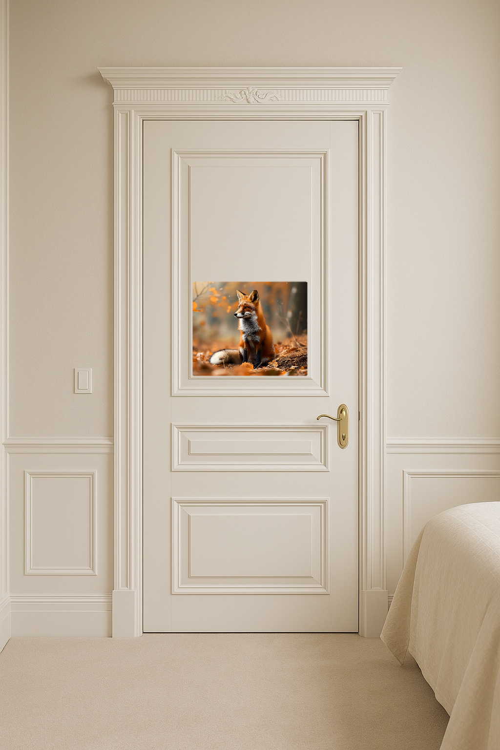 Red Fox in the Woods with Autumn Leaves - Large 11x14" Magnetic Wall or Fridge Art | Damage-Free Home & Dorm Décor by UARTWORK