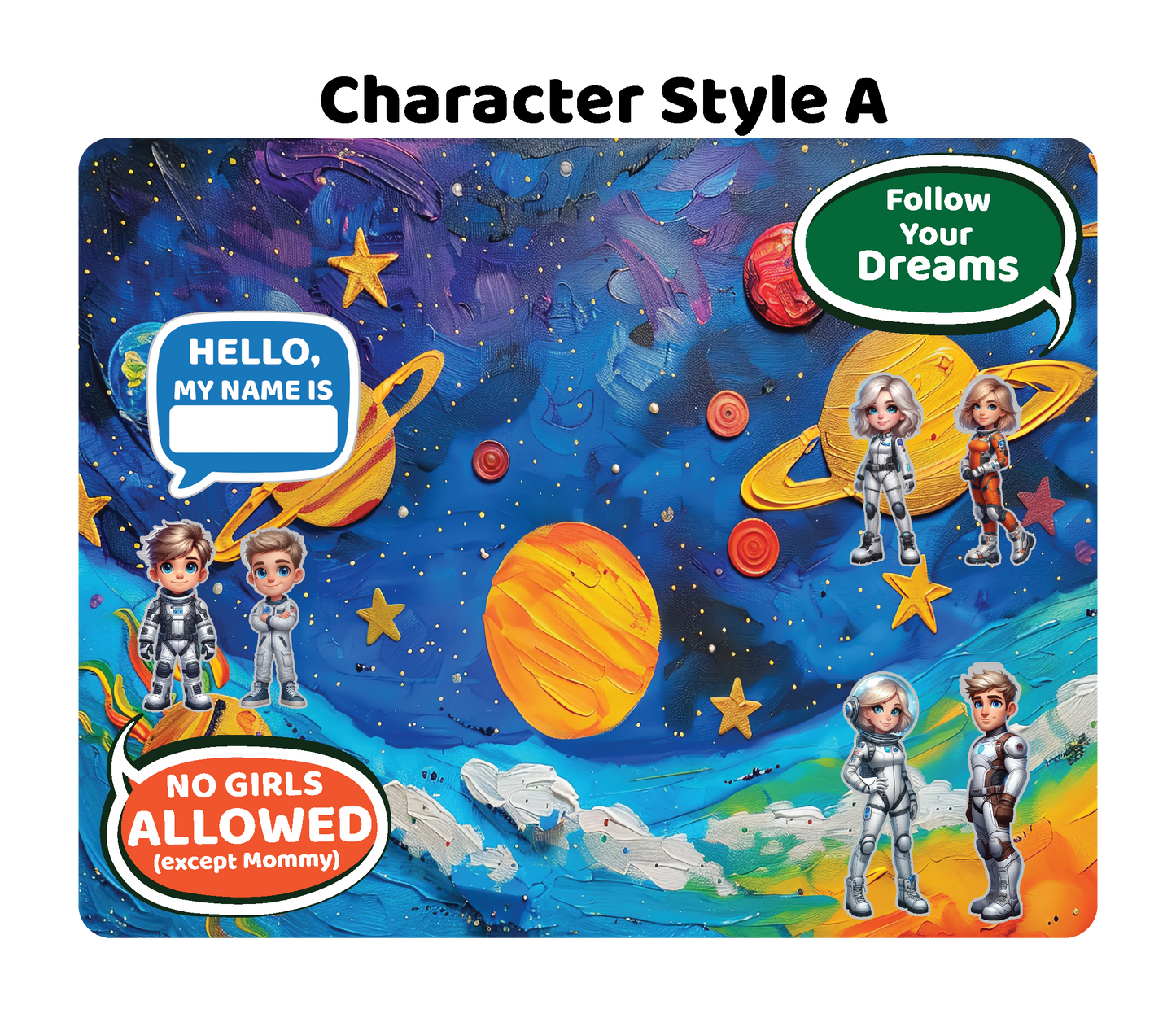 Space Planets - Magnetic Playset | Large 11x14" | Modern & Whimsical | Montessori STEM Play