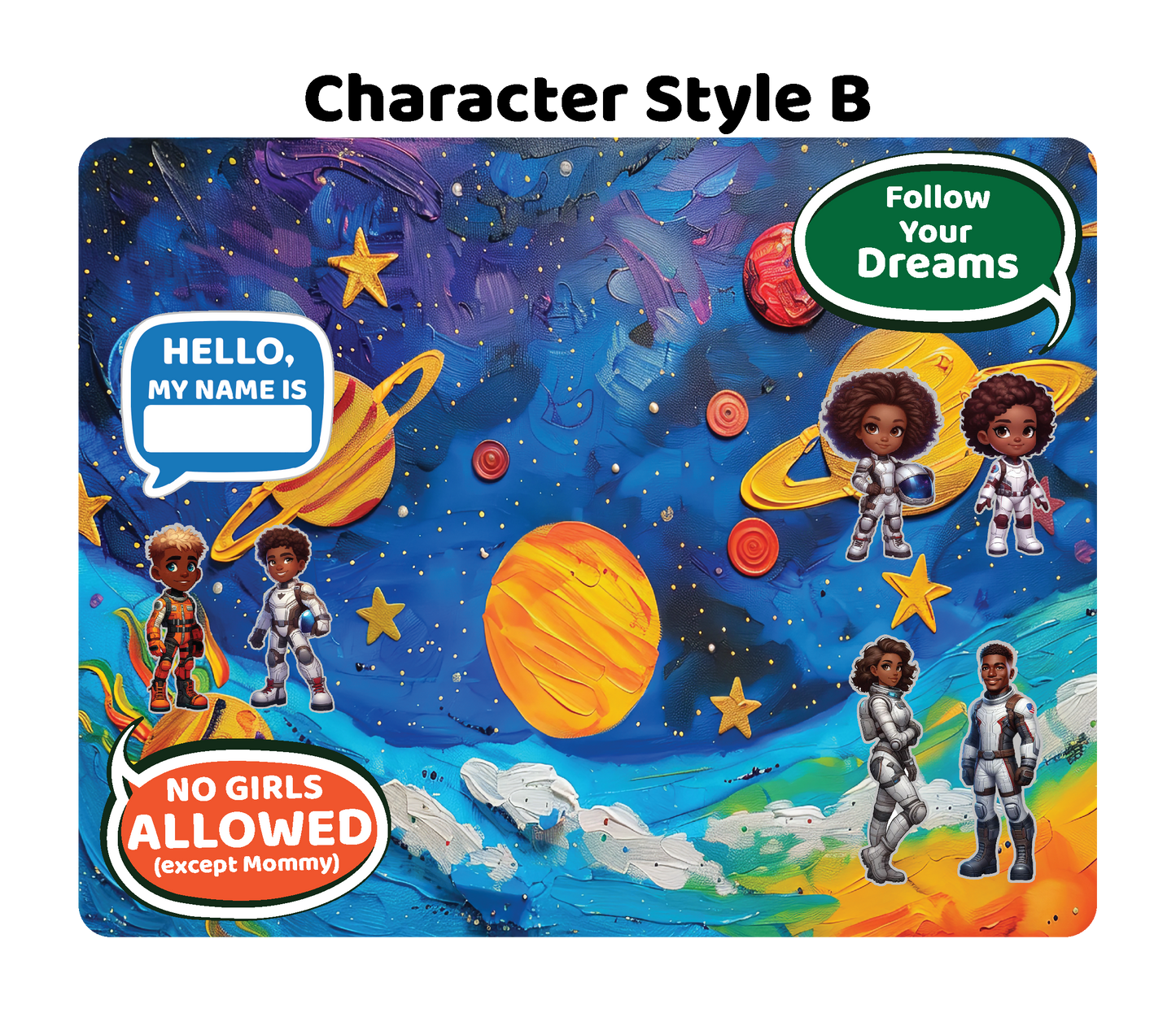 Space Planets - Magnetic Playset | Large 11x14" | Modern & Whimsical | Montessori STEM Play