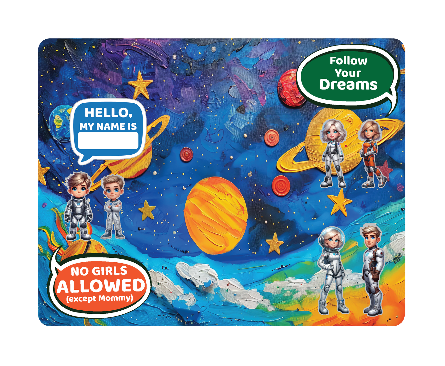 Space Planets - Magnetic Playset | Large 11x14" | Modern & Whimsical | Montessori STEM Play