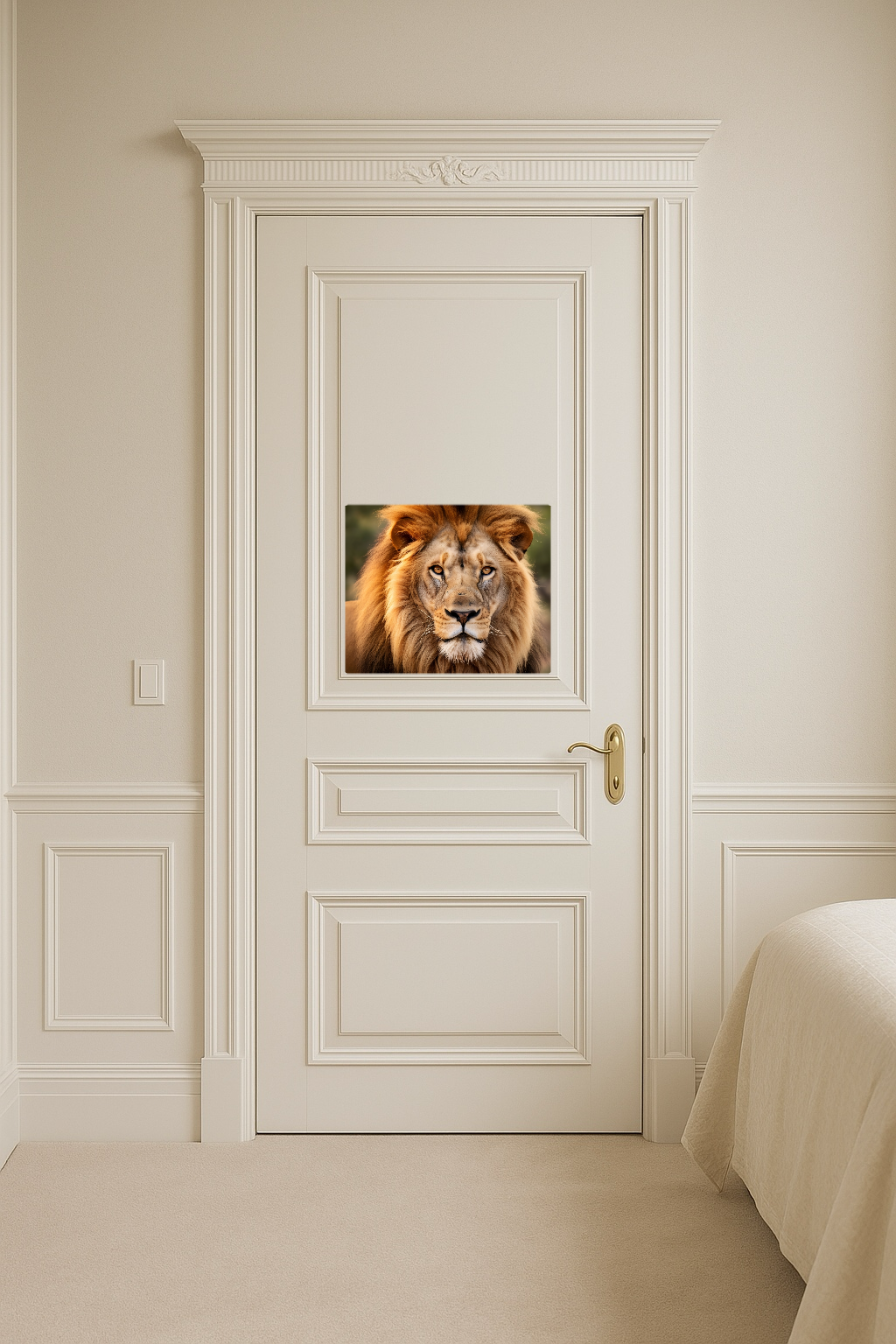 Stunning Close-up of a Lion's Face with Intense Expression - Large 11x14" Magnetic Wall or Fridge Art | Damage-Free Home & Dorm Décor by UARTWORK