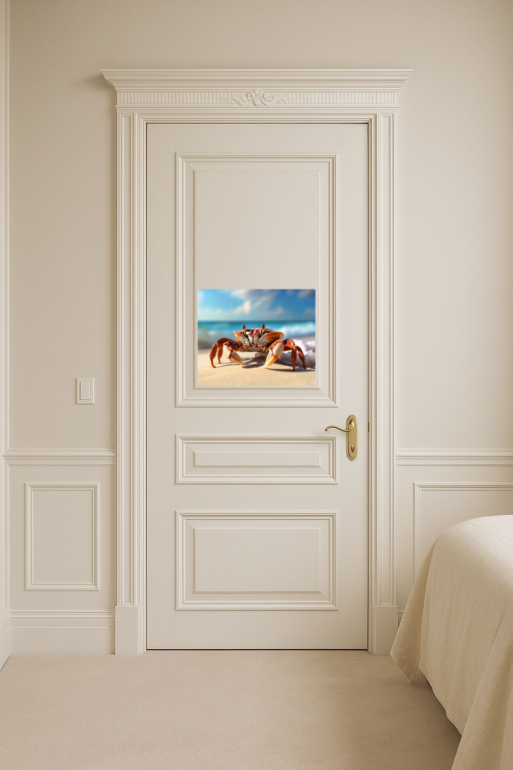 Stunning Image of Crab on White Sandy Beach - Large 11x14" Magnetic Wall or Fridge Art | Damage-Free Home & Dorm Décor by UARTWORK