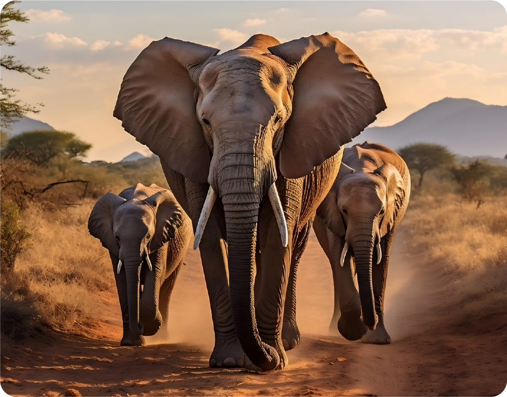 Stunning Image of Elephants Walking in the Wilderness - Large 11x14" Magnetic Wall or Fridge Art | Damage-Free Home & Dorm Décor by UARTWORK