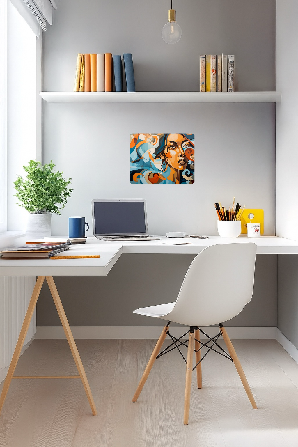 Stunning Image of a Woman with Colorful Abstract Background - Large 11x14" Magnetic Wall or Fridge Art | Damage-Free Home & Dorm Décor by UARTWORK