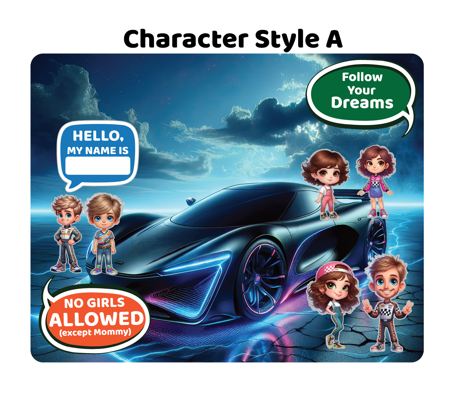 Supper Car - Magnetic Playset | Large 11x14" | Modern & Whimsical | Montessori STEM Play