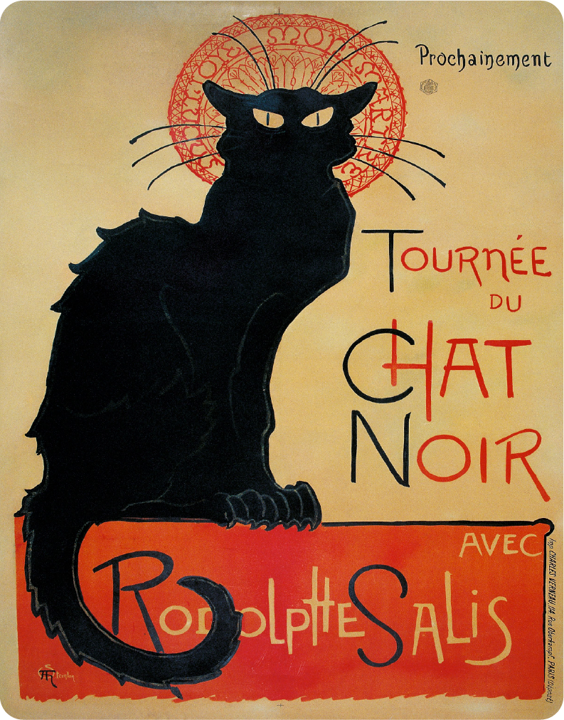 Théophile Alexandre Steinlen Tournée du Chat Noir – Large 11x14" Magnetic Wall or Fridge Art | Damage-Free Home & Dorm Décor by UARTWORK