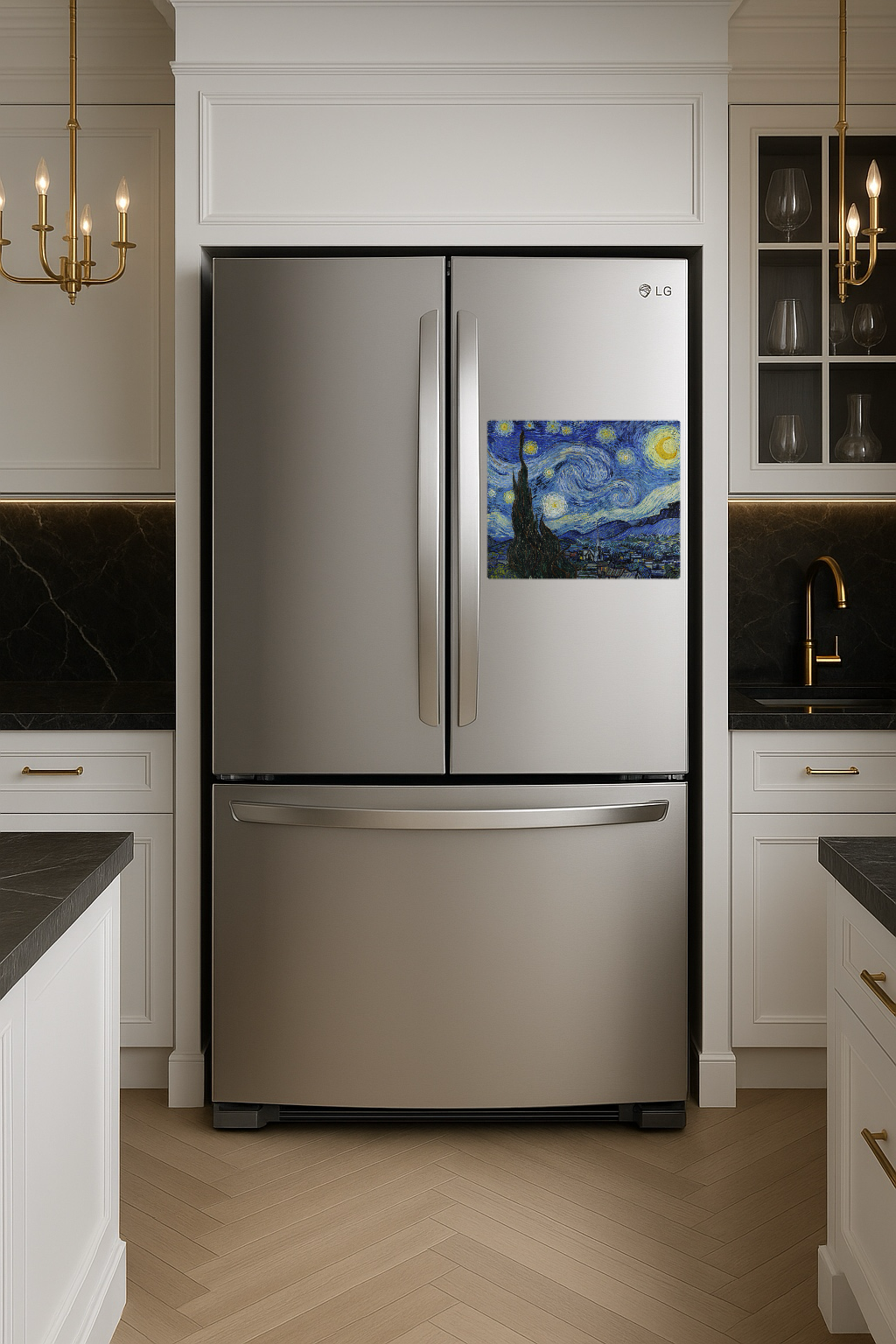 Van Gogh - Starry Night - Large 11x14" Magnetic Wall or Fridge Art | Damage-Free Home & Dorm Décor by UARTWORK