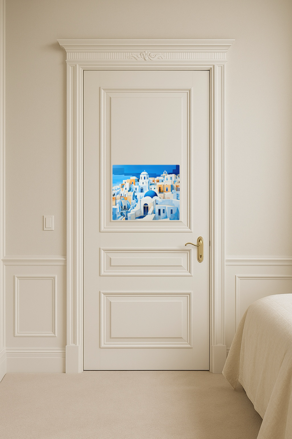 Abstract Santorini in Greece - Large 11x14" Magnetic Wall or Fridge Art | Damage-Free Home & Dorm Décor by UARTWORK