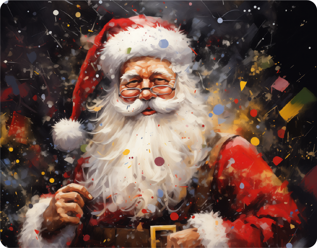 Abstract Santa Claus - Large 11x14" Magnetic Wall or Fridge Art | Damage-Free Home & Dorm Décor by UARTWORK