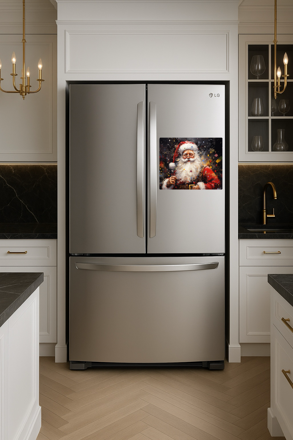 Abstract Santa Claus - Large 11x14" Magnetic Wall or Fridge Art | Damage-Free Home & Dorm Décor by UARTWORK