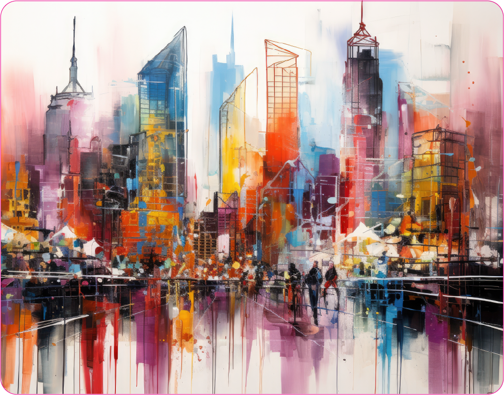 Colorful Painting of New York – Large 11x14" Magnetic Wall or Fridge Art | Damage-Free Home & Dorm Décor by UARTWORK