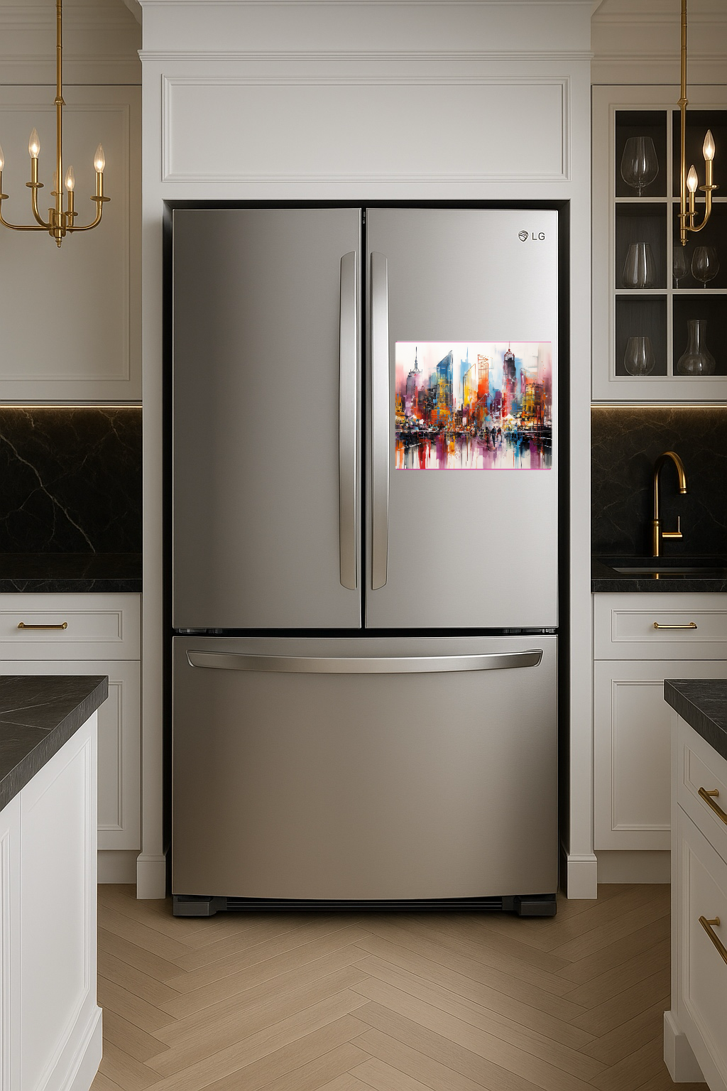 Colorful Painting of New York – Large 11x14" Magnetic Wall or Fridge Art | Damage-Free Home & Dorm Décor by UARTWORK