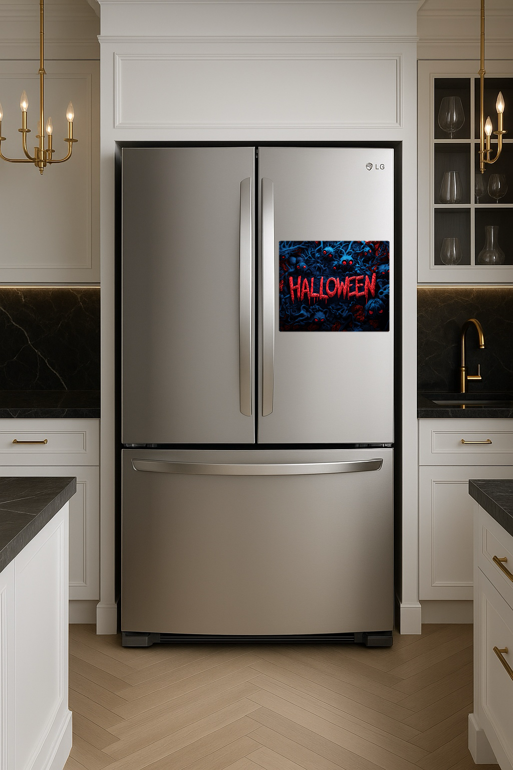 Creepy Halloween Sign - Large 11x14" Magnetic Wall or Fridge Art | Damage-Free Home & Dorm Décor by UARTWORK