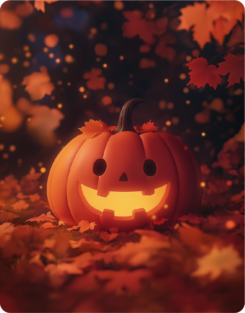 Cute Smiling Halloween Jack-o-Lantern - Large 11x14" Magnetic Wall or Fridge Art | Damage-Free Home & Dorm Décor by UARTWORK