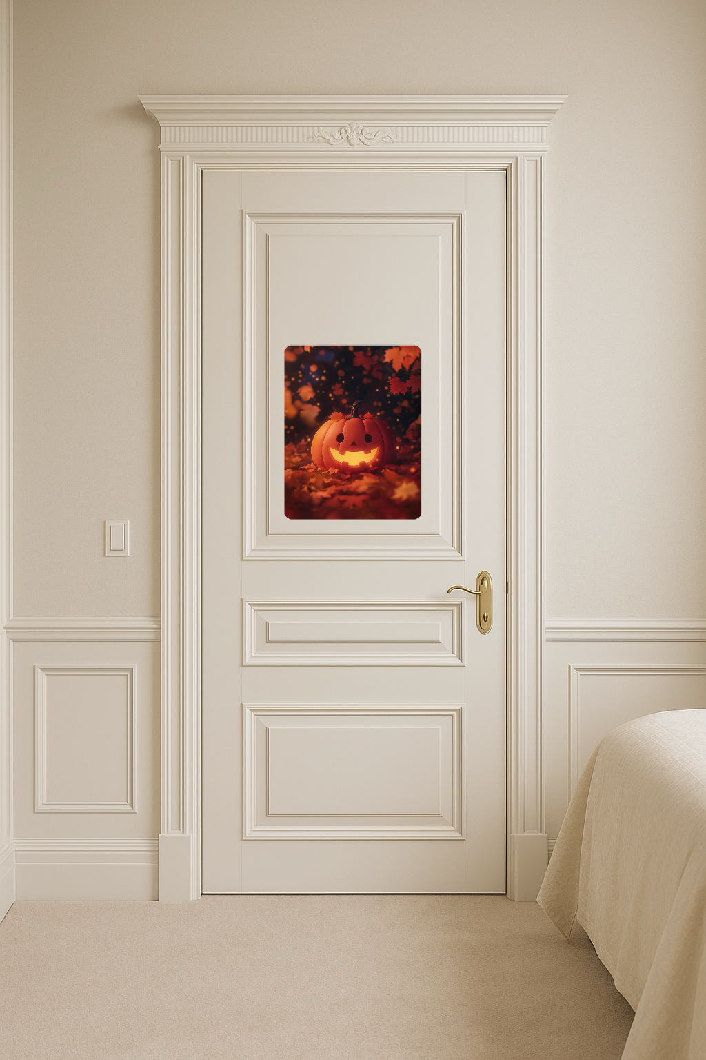Cute Smiling Halloween Jack-o-Lantern - Large 11x14" Magnetic Wall or Fridge Art | Damage-Free Home & Dorm Décor by UARTWORK