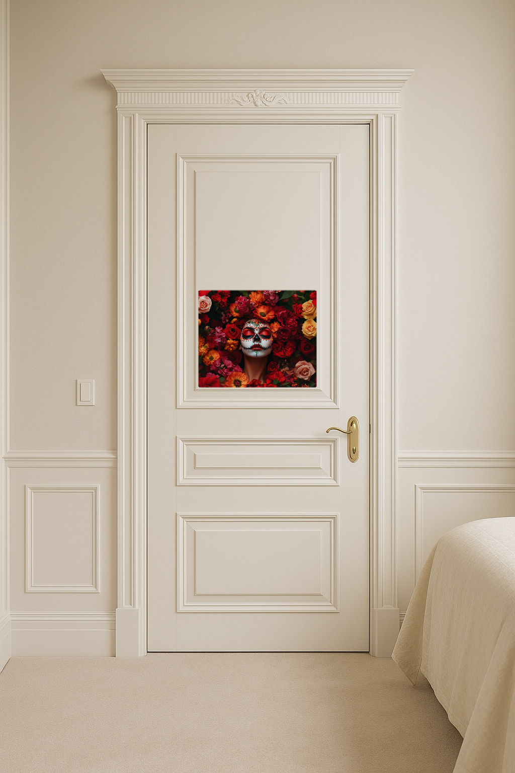 Dia De Los Muertos Flowers - Large 11x14" Magnetic Wall or Fridge Art | Damage-Free Home & Dorm Décor by UARTWORK
