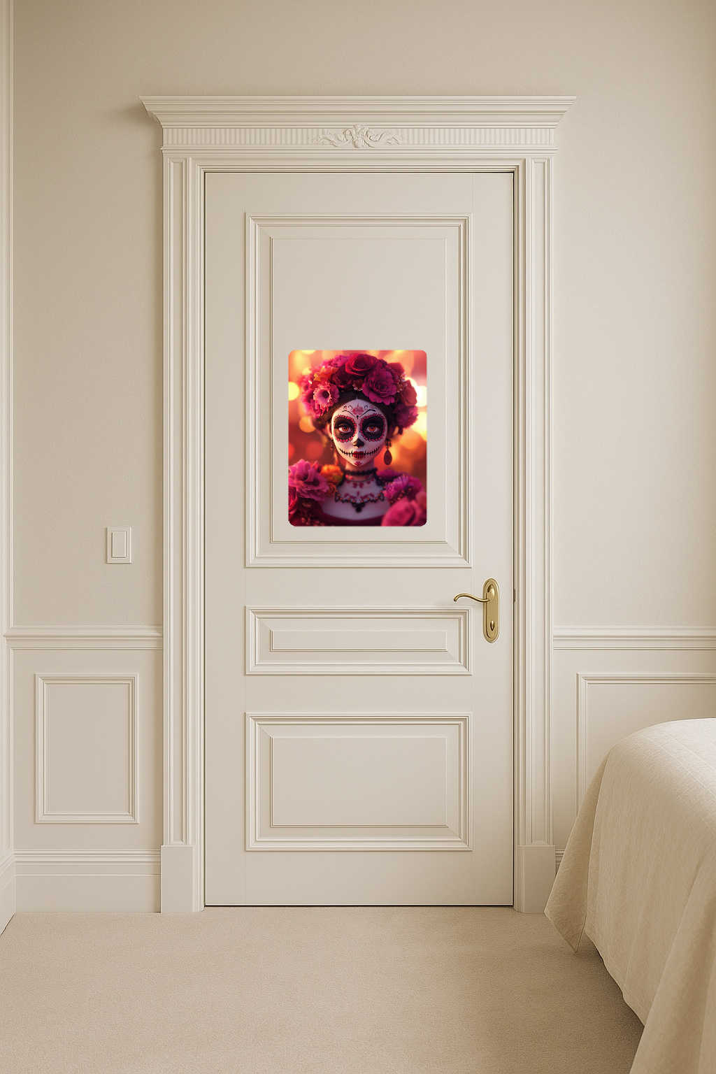 Fairytale Character with Dia De Los Muertos Makeup - Large 11x14" Magnetic Wall or Fridge Art | Damage-Free Home & Dorm Décor by UARTWORK