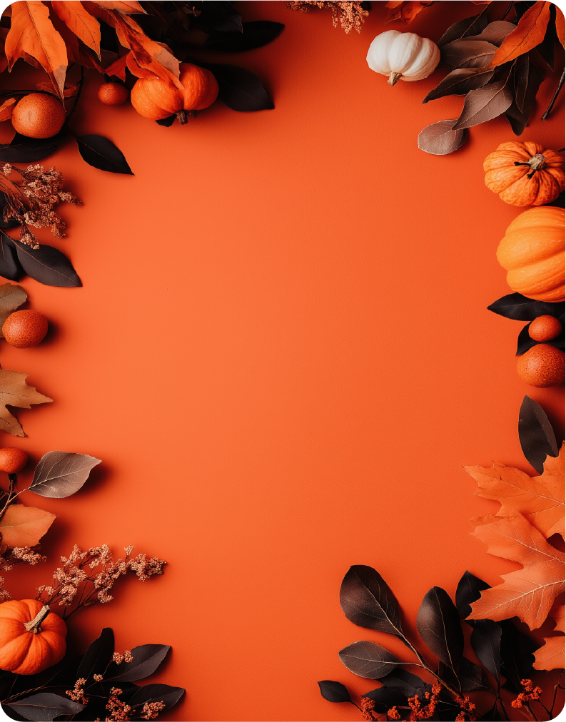 Fall Background with Halloween Pumpkins - Large 11x14" Magnetic Wall or Fridge Art | Damage-Free Home & Dorm Décor by UARTWORK