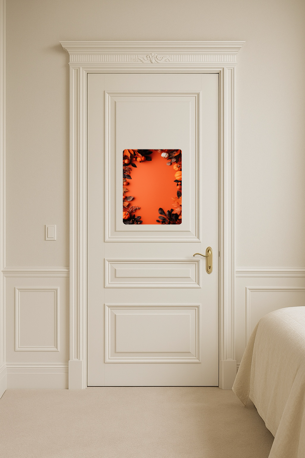 Fall Background with Halloween Pumpkins - Large 11x14" Magnetic Wall or Fridge Art | Damage-Free Home & Dorm Décor by UARTWORK