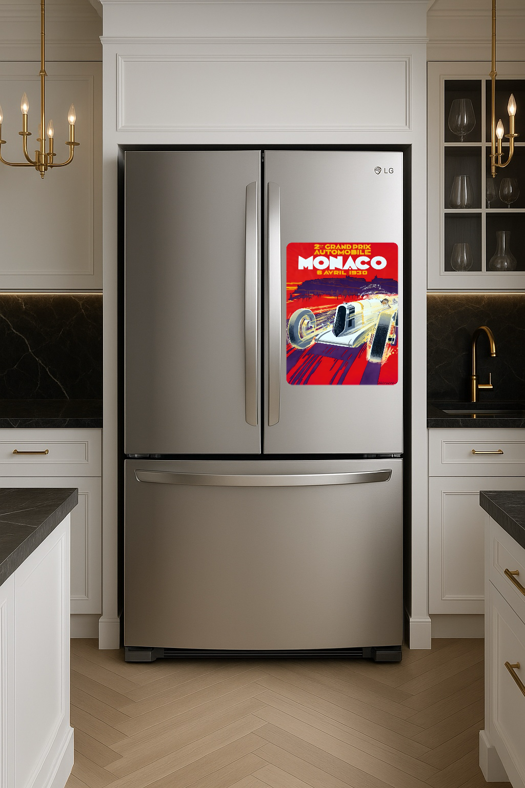 Grand Prix Automobile Monaco – Large 11x14" Magnetic Wall or Fridge Art | Damage-Free Home & Dorm Décor by UARTWORK