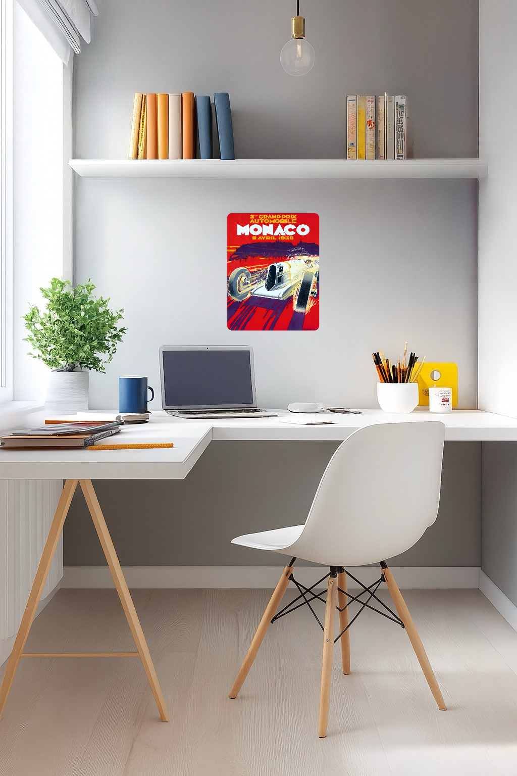 Grand Prix Automobile Monaco – Large 11x14" Magnetic Wall or Fridge Art | Damage-Free Home & Dorm Décor by UARTWORK