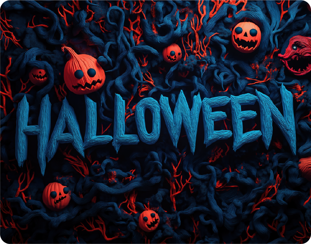 Halloween with Creepy Faces - Large 11x14" Magnetic Wall or Fridge Art | Damage-Free Home & Dorm Décor by UARTWORK