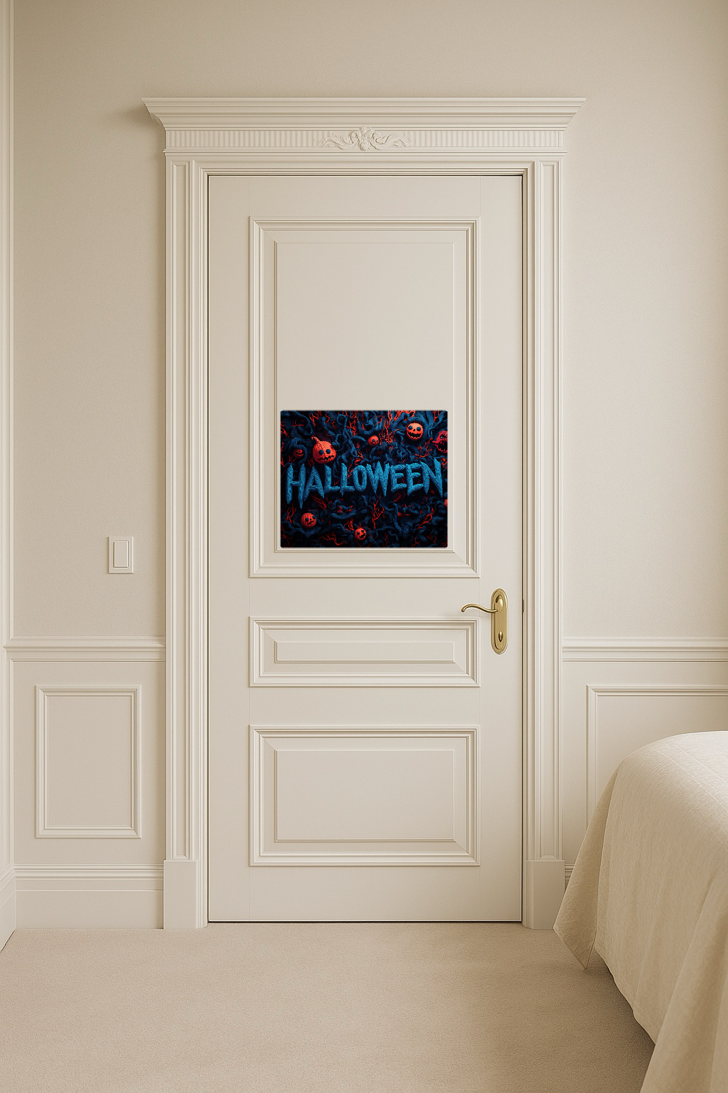 Halloween with Creepy Faces - Large 11x14" Magnetic Wall or Fridge Art | Damage-Free Home & Dorm Décor by UARTWORK