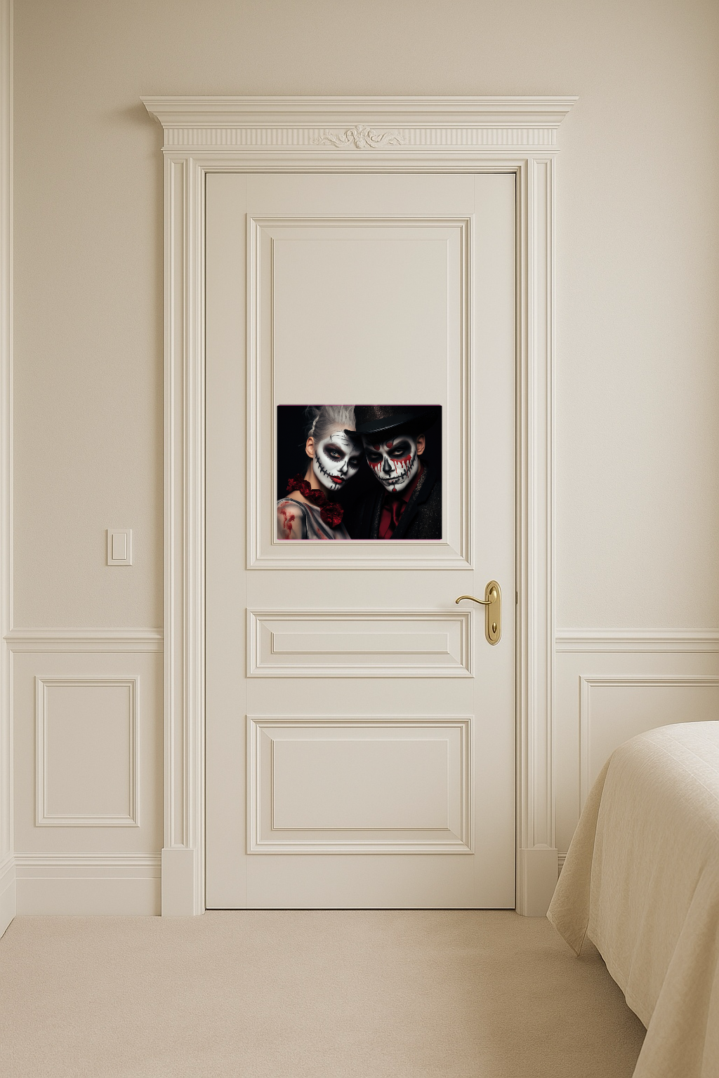 Halloween Couple - Large 11x14" Magnetic Wall or Fridge Art | Damage-Free Home & Dorm Décor by UARTWORK
