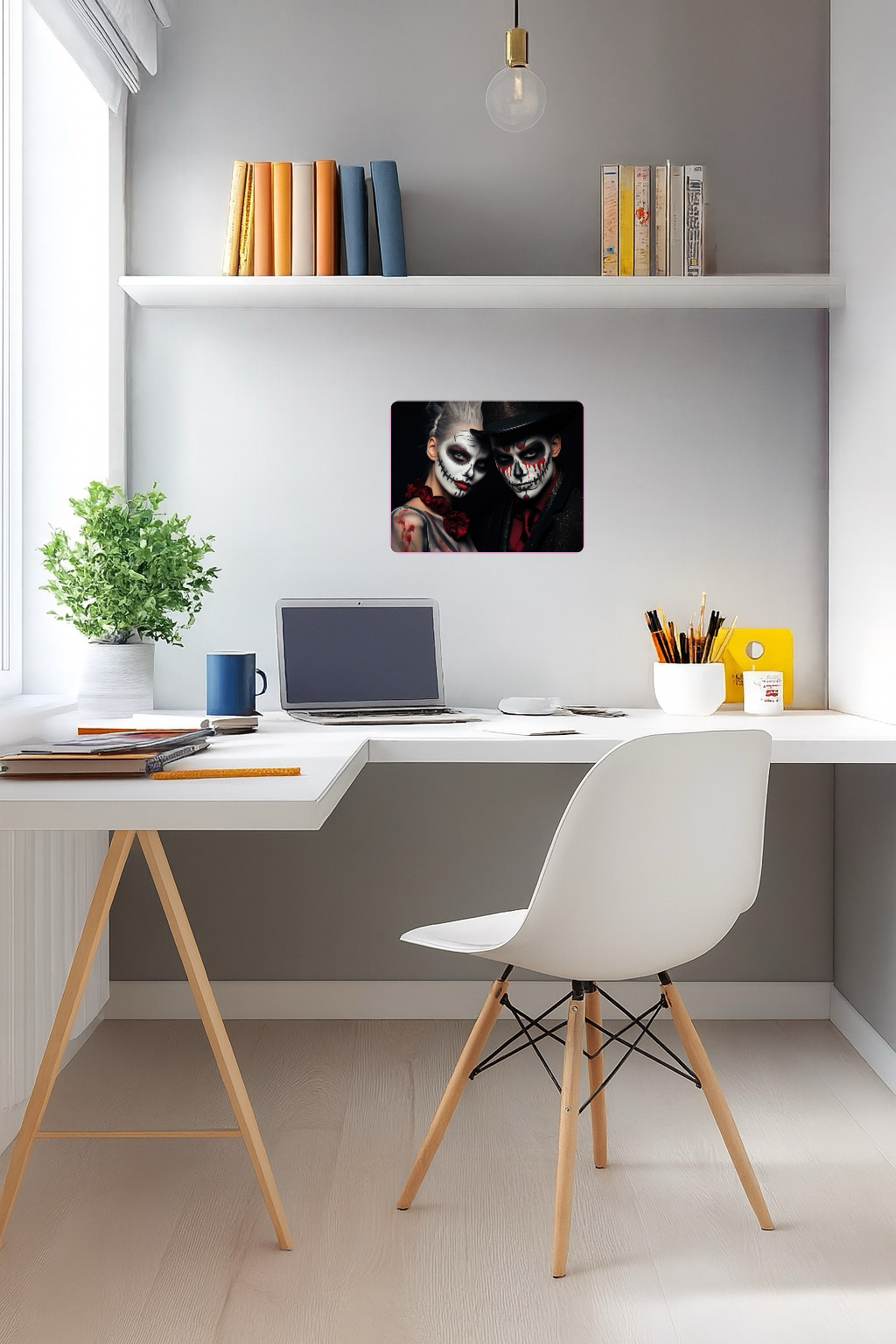 Halloween Couple - Large 11x14" Magnetic Wall or Fridge Art | Damage-Free Home & Dorm Décor by UARTWORK
