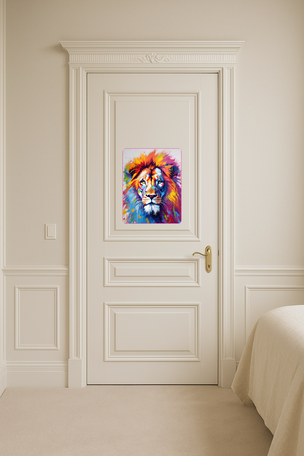 Vibrant Lion Painting - Large 11x14" Magnetic Wall or Fridge Art | Damage-Free Home & Dorm Décor by UARTWORK