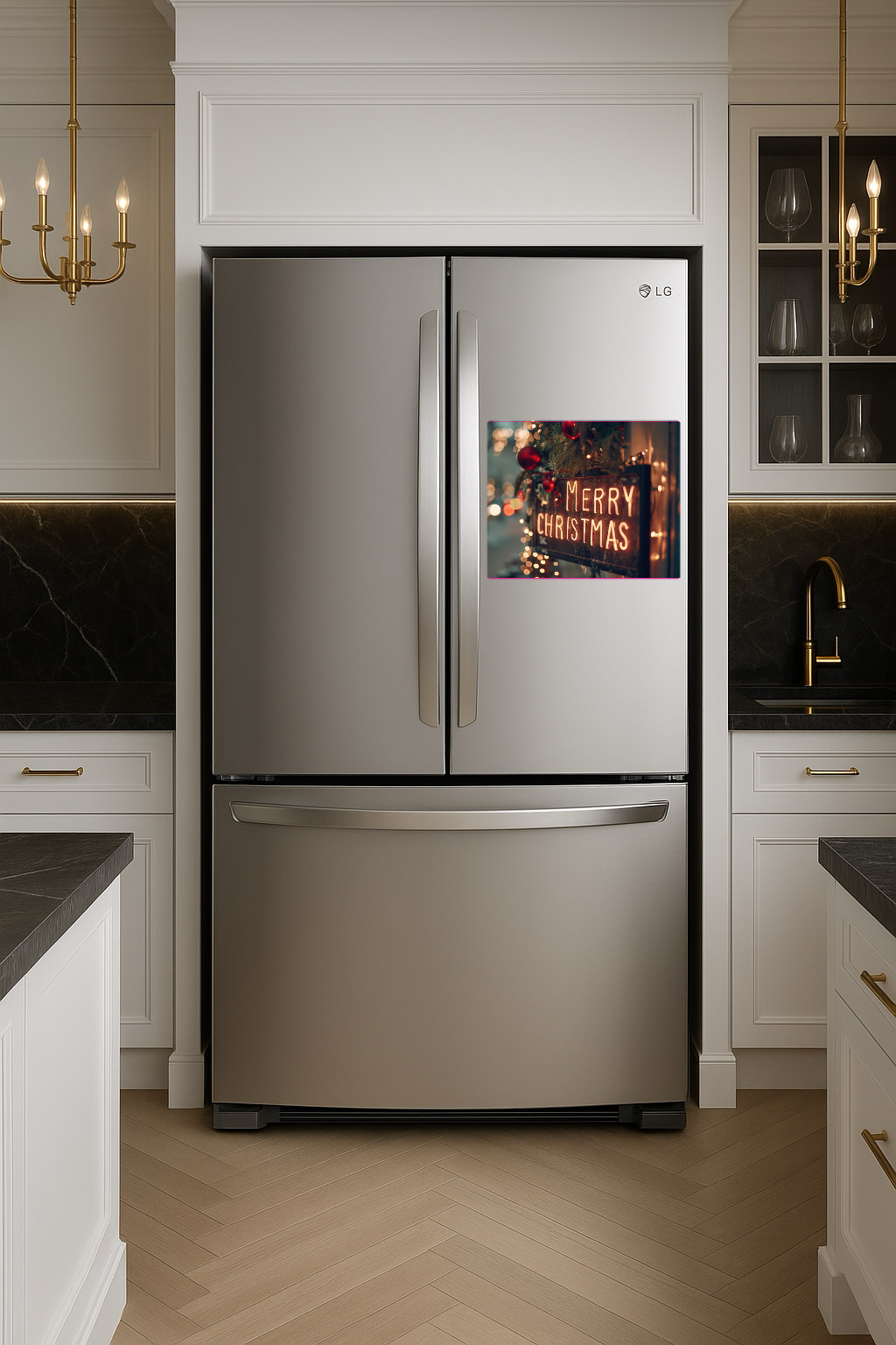 Merry Christmas Neon Sign - Large 11x14" Magnetic Wall or Fridge Art | Damage-Free Home & Dorm Décor by UARTWORK